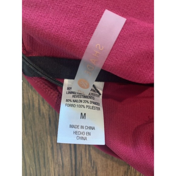 Women's Shade & Shore Long Line Front Tie Bandeau Bikini Top, Berry Medium 820 - Picture 9 of 9